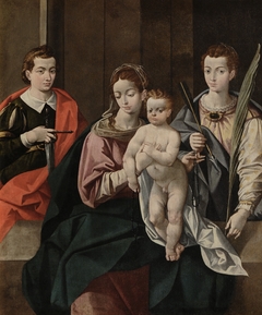 Virgen del Rosario con San Acisclo y Santa Victoria by Juan de Peñalosa y Sandoval