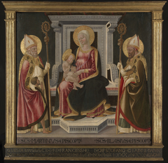 Virgin and Child Enthroned with Saints Martin of Tours and Blaise by Neri di Bicci