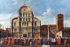 Visit of the Doge to San Zaccaria on Easter Day by Gabriele Bella