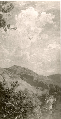 Vorgebirge mit blühenden Oleander by Gustav Schönleber