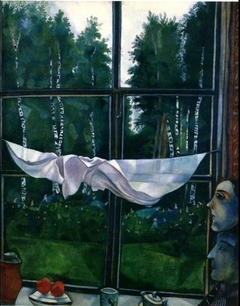 Vue de la fenêtre à Zaolchie, près de Vitebsk by Marc Chagall