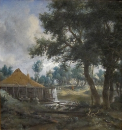 Water Mill with Smoking Chimney by Meindert Hobbema