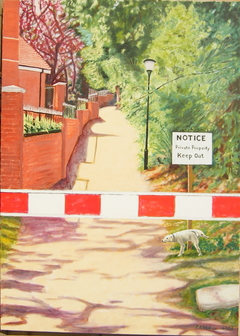 ‘Welcome to Esher’ (2006), 140 x 100 cm, Oil on Linen. by john albert walker