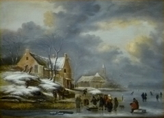 Winter landscape by Nicolaes Molenaer