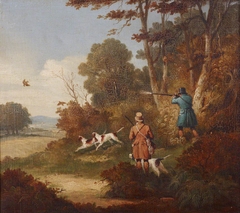 Woodcock Shooting: two Men with three Dogs by Samuel John Egbert Jones