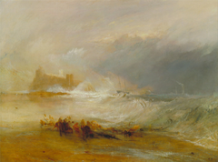 Wreckers -- Coast of Northumberland, with a Steam-Boat Assisting a Ship off Shore by J. M. W. Turner