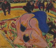 Wrestlers in a Circus by Ernst Ludwig Kirchner