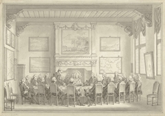 Zittingneming van Willem V in de V.O.C., bij zijn bezoek aan Amsterdam in 1768 by Simon Fokke