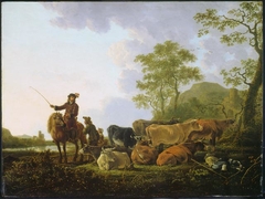 A Herd of Cows with a Herdsman and a Rider by Aelbert Cuyp