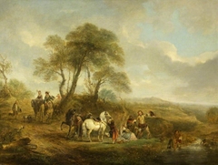 A Hunting Party Resting by George Henry Andrews