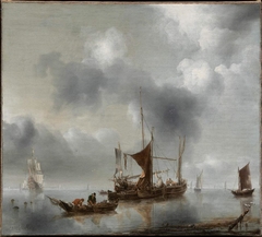 A Kaag and a Smak in a Calm by Jan van de Cappelle