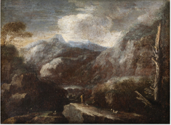 A Mountain Landscape by Salvator Rosa