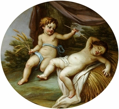 A Putto being woken from Sleep by Antonio Zucchi