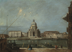 A view of the Grand Canal, Venice, with the church of Santa Maria della Salute by Francesco Guardi