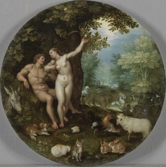 Adam und Eva mit Hendrik de Clerck by Jan Brueghel the Elder