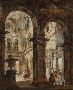 An architectural capriccio by Francesco Guardi