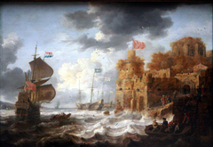 An Oriental Harbour by Bonaventura Peeters