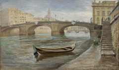 An Overcast Day in Florence near Ponte Santa Trinità by Theodor Philipsen