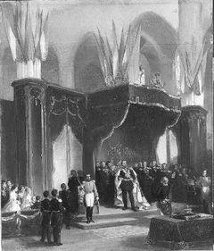 Anno 1849. Coronation of king Willem III in the Nieuwe Kerk by Herman Frederik Carel ten Kate