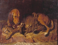 Bloodhound and Pups by Charles Landseer