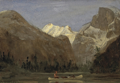 Boating through Yosemite Valley with Half Dome in the Distance by Albert Bierstadt