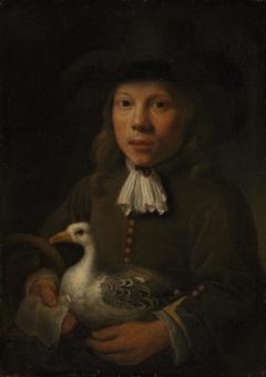 Boy Holding a Goose and a Basket by Aelbert Cuyp