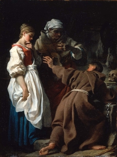 Brother Luce, the Hermit, with the Widow and her Daughter by Pierre Subleyras