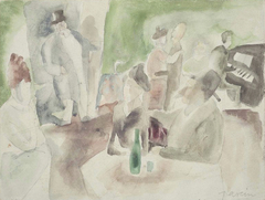 Café scene by Jules Pascin