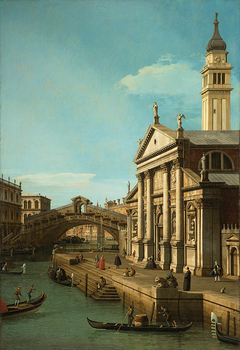 Capriccio The Rialto Bridge and the Church of S. Giorgio Maggiore by Canaletto