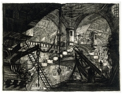 "Carceri d'invenzione" the arch with a shell ornament, Pl. XI second edition by Giovanni Battista Piranesi