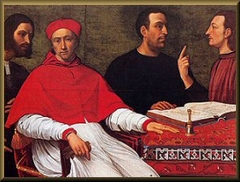 Cardinal Bandinello Sauli, His Secretary, and Two Geographers by Sebastiano del Piombo