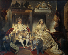 Christian VIII (1786-1848) and Queen Caroline Amalie (1796-1881) in Coronation Robes by Joseph-Désiré Court