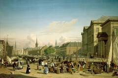 Christiansborg Palace from Højbro Plads, Copenhagen by Heinrich Hansen