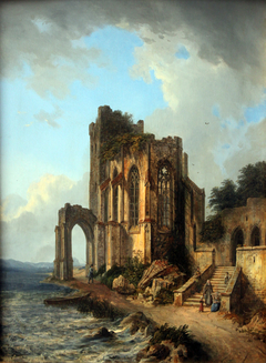 Church ruins by the sea by Domenico Quaglio the Younger