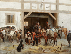 Cossacks in Bautzen, 1813 by Bogdan Willewalde