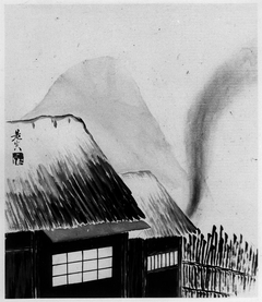 Cottage and Mountains by Shibata Zeshin