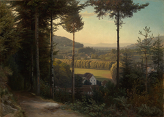 Das Oostal mit Blick auf die Rheinebene und die Vogesen, Abend by Johann Wilhelm Schirmer