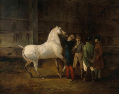 Démonstration d'un cheval blanc by Théodore Géricault