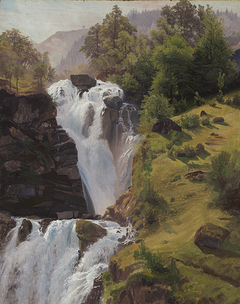 Der Reichenbachfall bei Meiringen by Johann Wilhelm Schirmer