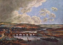 Die Mainbrücke bei Aschaffenburg (Aschaffenburger Zyklus) by Ferdinand Kobell