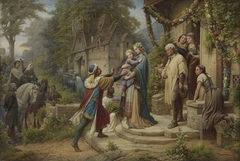 Die Sage von Pippin und Bertha (Triptychon, Mittelteil) by Leopold Bode