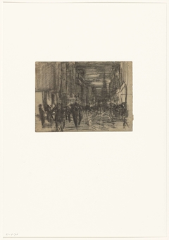 Drukke straat bij avond by Isaac Israels