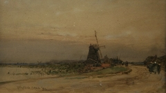 Dutch Landscape with Windmill by Wilfred Williams Ball