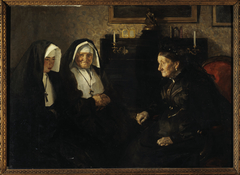 En visite, soeurs quêteuses by Lucien Simon