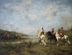 Falcon Hunt ('Algeria Remembered') by Eugène Fromentin