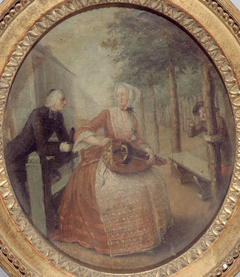 Fanchon la vielleuse et l'abbé Lattaignant vers 1775 by Ecole française