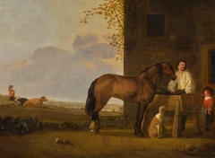 Feeding a Horse by Abraham van Calraet