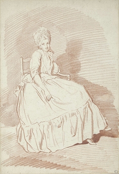 Figuurstudie van een zittende vrouw (Louise-Charlotte Marini?) by Louis Rolland Trinquesse