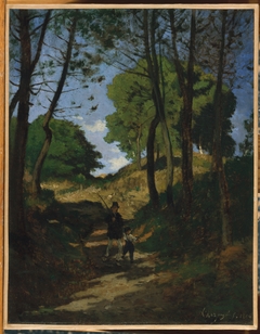 Fir Trees in Les Trembleaux, near Marlotte (Sapins aux Trembleaux à Marlotte) by Henri Harpignies