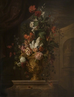 Flowers in a Sculpted Vase by Jakob Bogdani